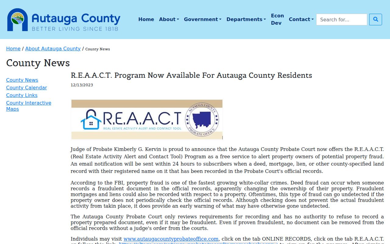 Prattville neighbors property-record alert instructions from Autauga County