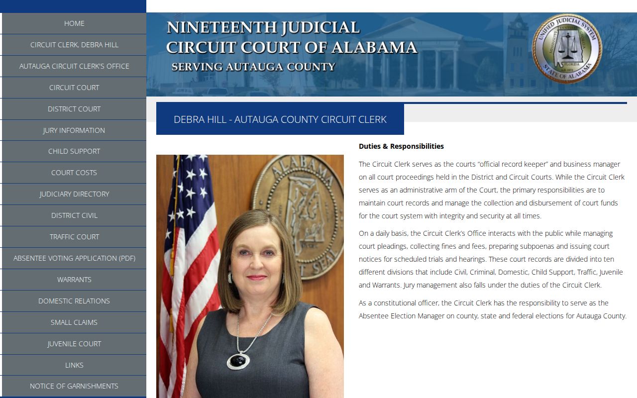 Prattville resident lookup source for the Autauga Circuit Clerk